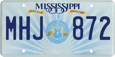MS license plate MHJ872