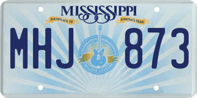 MS license plate MHJ873