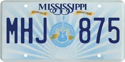 MS license plate MHJ875