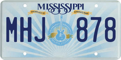 MS license plate MHJ878