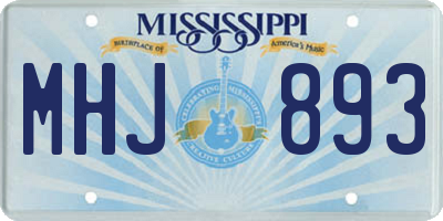 MS license plate MHJ893