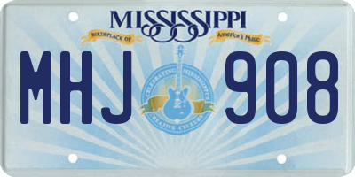 MS license plate MHJ908
