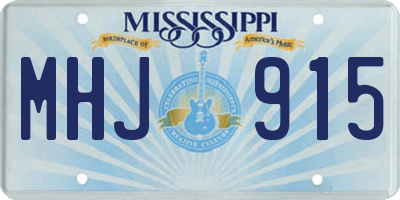 MS license plate MHJ915