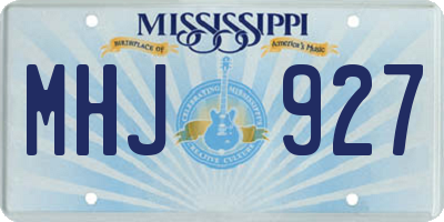 MS license plate MHJ927