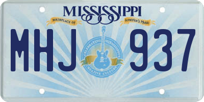 MS license plate MHJ937