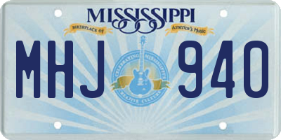 MS license plate MHJ940