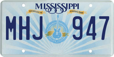 MS license plate MHJ947