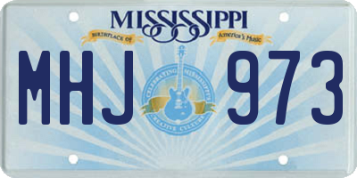MS license plate MHJ973