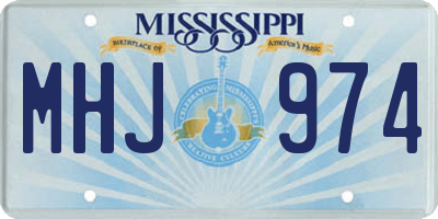 MS license plate MHJ974
