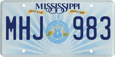 MS license plate MHJ983