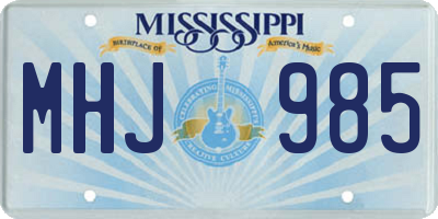 MS license plate MHJ985
