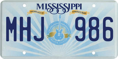 MS license plate MHJ986