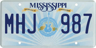 MS license plate MHJ987