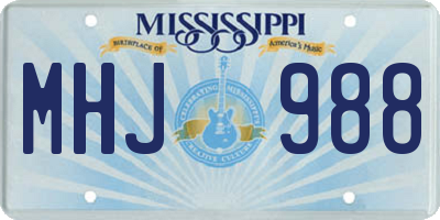 MS license plate MHJ988