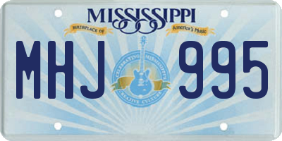 MS license plate MHJ995