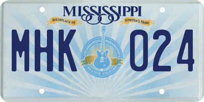MS license plate MHK024