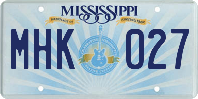 MS license plate MHK027