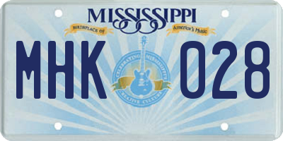 MS license plate MHK028