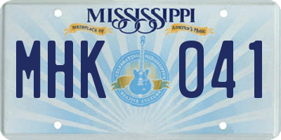 MS license plate MHK041