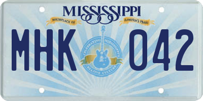 MS license plate MHK042