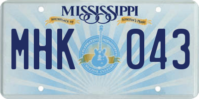 MS license plate MHK043