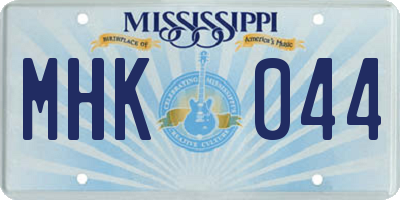 MS license plate MHK044
