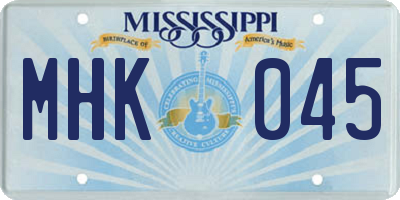 MS license plate MHK045
