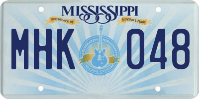MS license plate MHK048