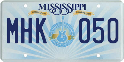 MS license plate MHK050