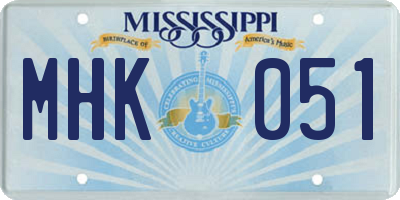 MS license plate MHK051