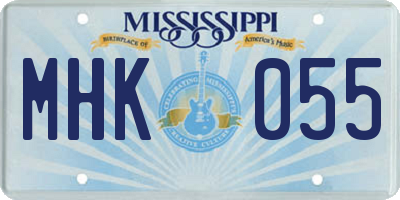 MS license plate MHK055