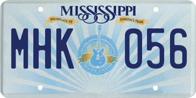 MS license plate MHK056