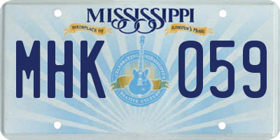 MS license plate MHK059