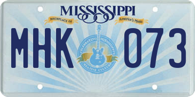 MS license plate MHK073