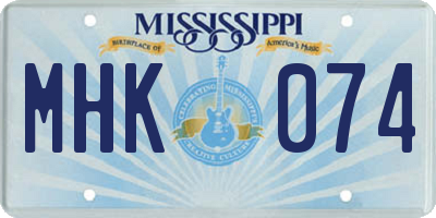 MS license plate MHK074