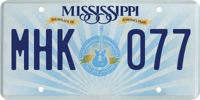 MS license plate MHK077