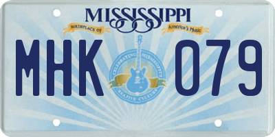 MS license plate MHK079