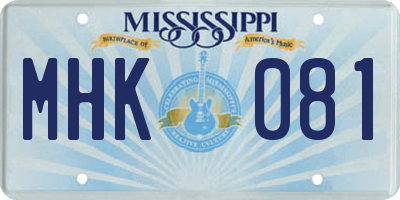 MS license plate MHK081