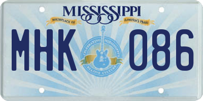 MS license plate MHK086