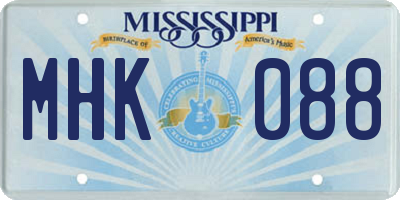 MS license plate MHK088
