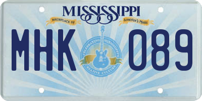 MS license plate MHK089