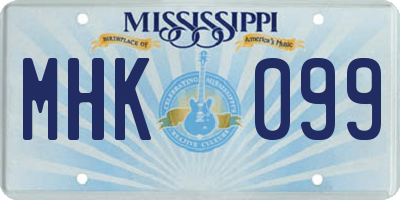 MS license plate MHK099
