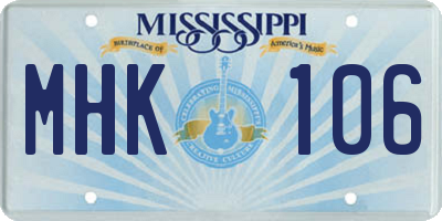 MS license plate MHK106
