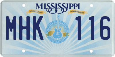 MS license plate MHK116