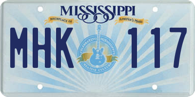 MS license plate MHK117