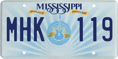MS license plate MHK119