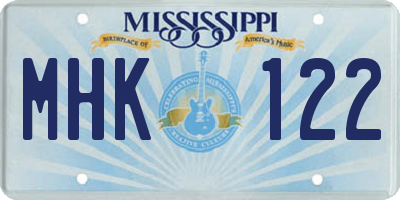 MS license plate MHK122