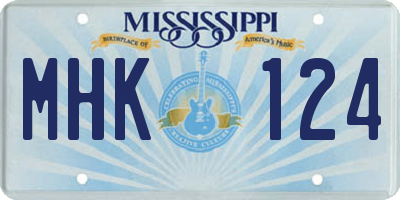 MS license plate MHK124