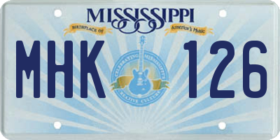 MS license plate MHK126