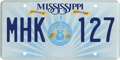 MS license plate MHK127